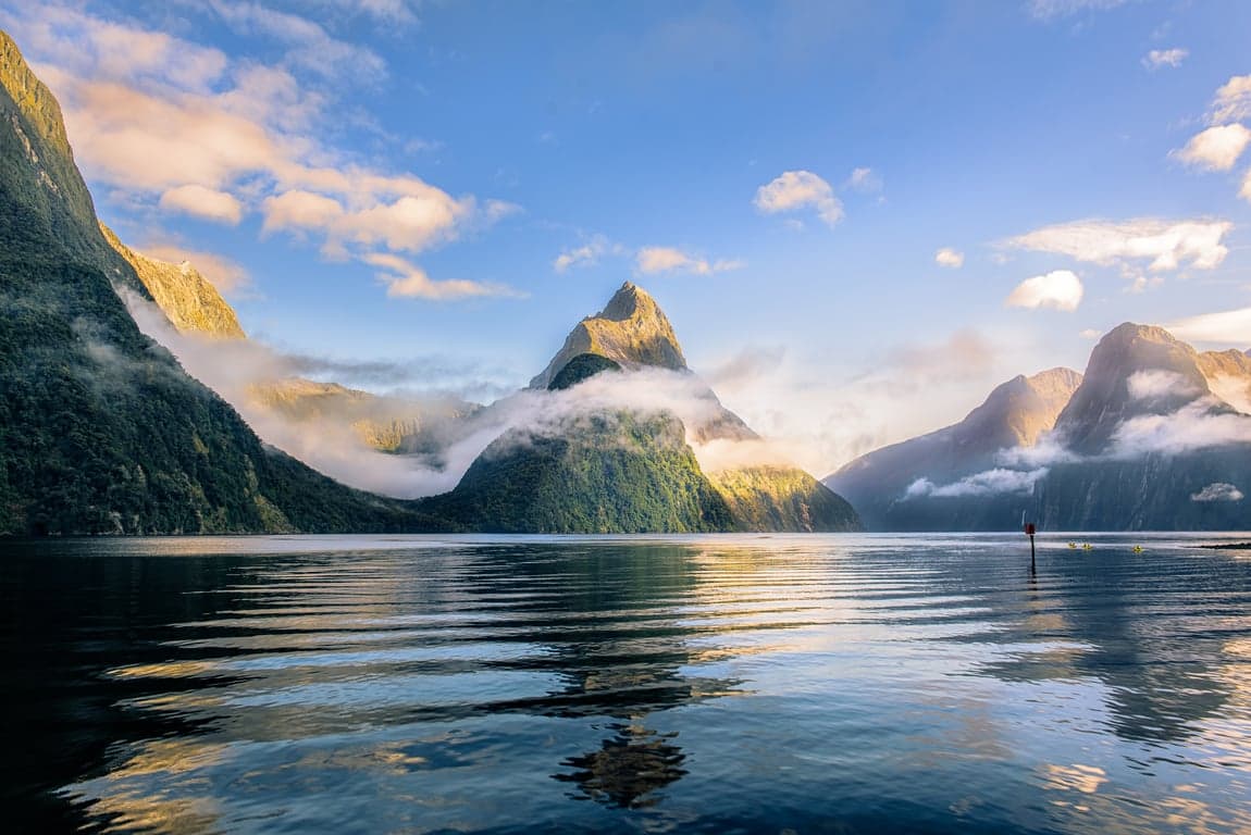 Pristine New Zealand fjord representing our commitment to clean, sustainable aquaculture